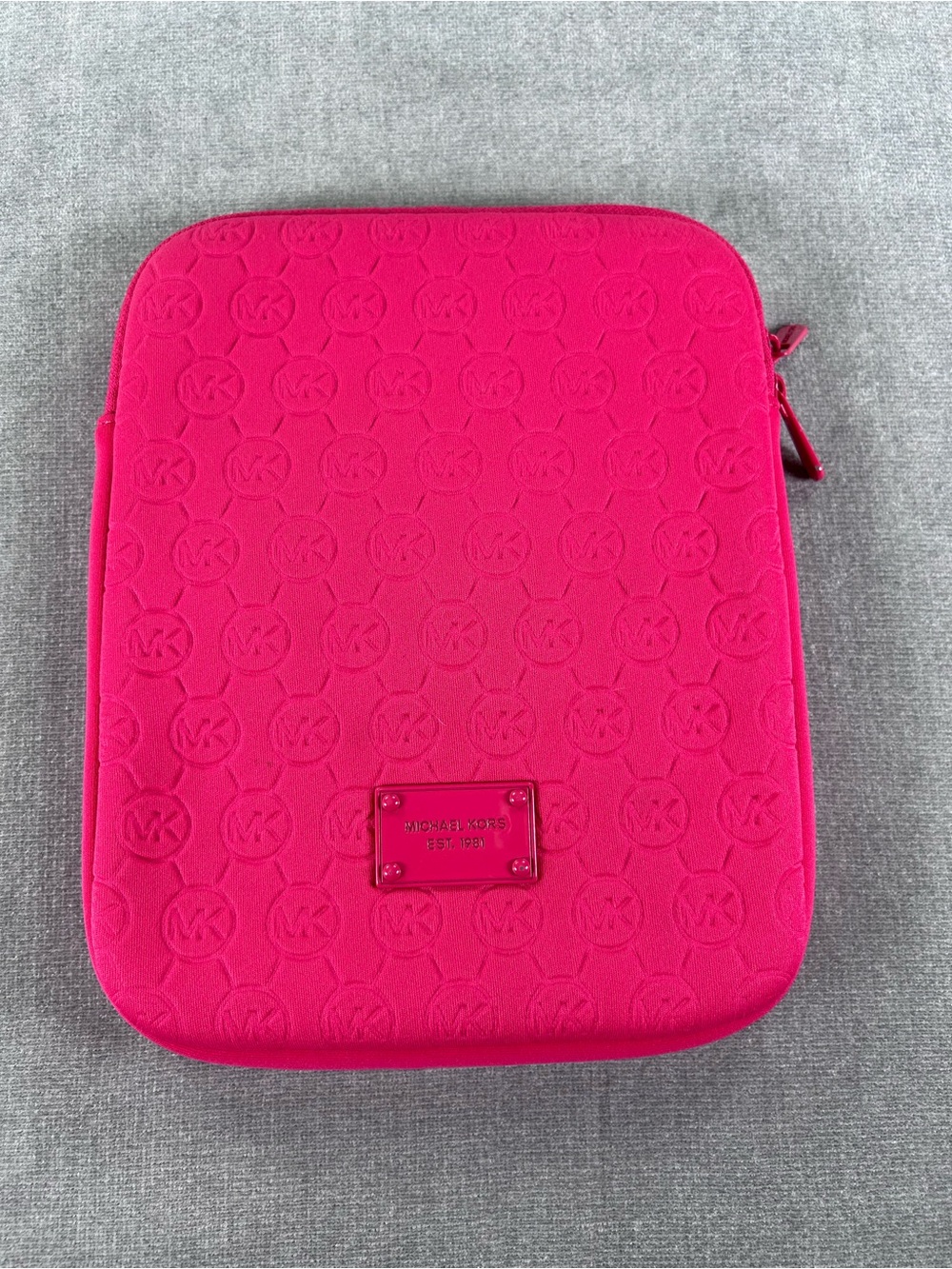 Michael Kors Hot Pink MK Monogram Neoprene iPad Tablet Sleeve Y2K Tech Case
